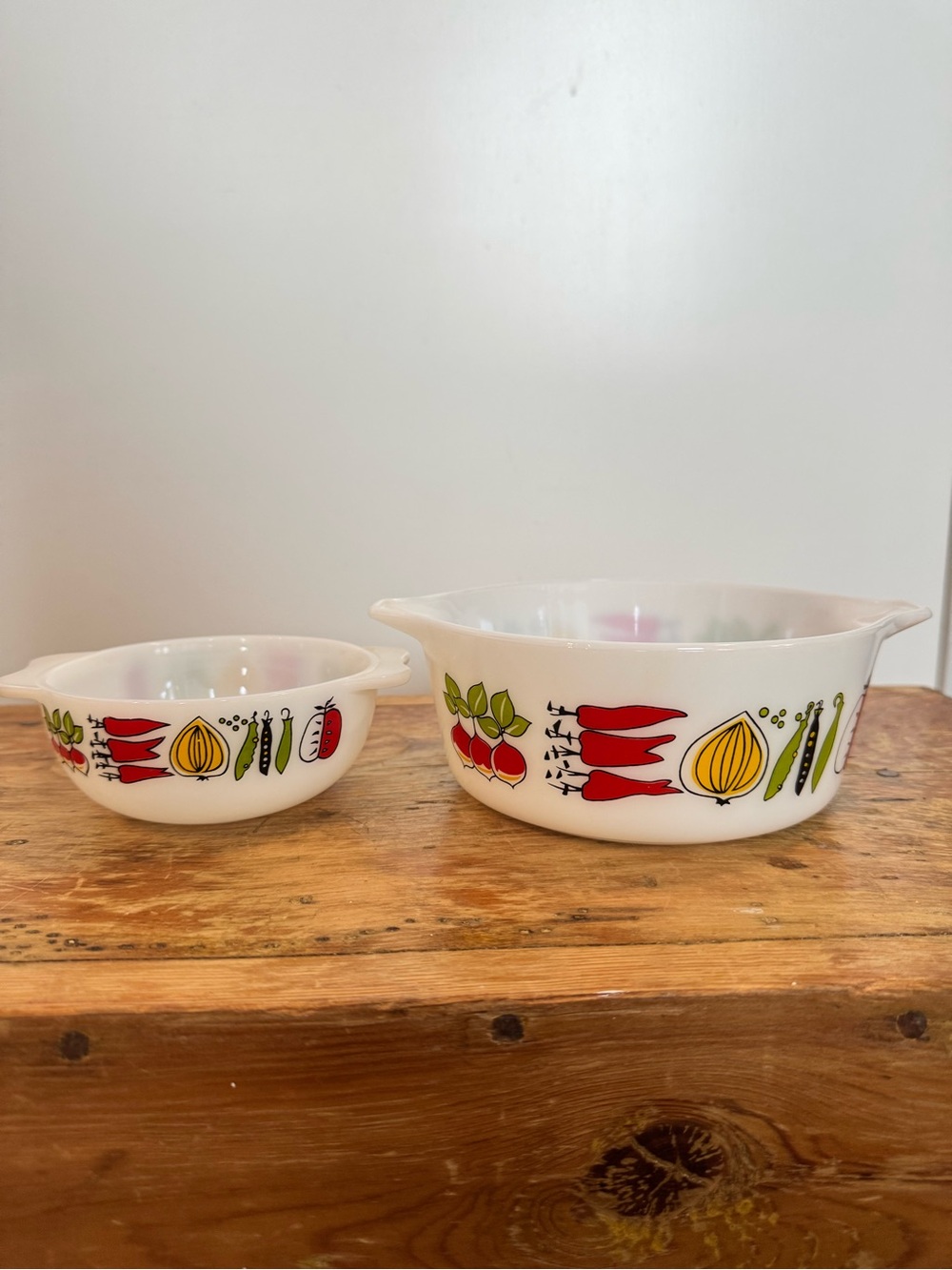 Vintage Pyrex JAJ England Vegetable Small Casserole Dish and Small Bowl MCM